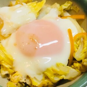 白菜煮の巣ごもり卵